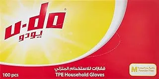 U-Do Disposable Gloves 100-Pieces, Medium, Multicolor