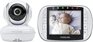 جهاز مراقبة الأطفال بالفيديو من موتورولا MBP33XL 3.5 مع تقريب رقمي وصوت ثنائي الاتجاه وعرض درجة حرارة الغرفة