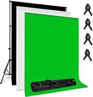 COOLBABY 2x2M Backdrop Support System Kit with Carry Bag for Photography Photo Video Studio,Photography Studio (2m*2m background stand+Background Screen), multicolor