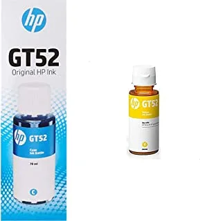 HP GT52 Cyan Original Ink Bottle - M0H54AE & GT52 Yellow Original Ink Advantage Cartridge - M0H56AE