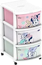 Cosmoplast Disney Mickey & Friends Girls Multipurpose Storage Cabinet 3 Drawers With Wheels
