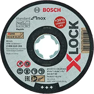 BOSCH - X-lock Standard for inox straight cutting disc, For small angle grinders, 1 piece, 115 mm Diameter