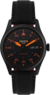 Seiko 5 sports military flieger automatic black dial black nato strap mens watch srph33k1