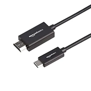 Amazon Basics Premium Aluminum USB-C to HDMI Cable Adapter (Thunderbolt 3 Compatible) 4K@60Hz - 1-Foot