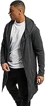 Urban Classics Men Long Hooded Open Edge Cardigan Long Frayed Sleeve Sweatshirt with Hoodie, Open Front Cardigan for Men (pack of 1)