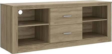 Carraro Tv Stand With 2 Drawers And 4 Storage Shelves, 139419740, Light Brown Color Mdf
