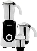 3-in-1 Mixer Grinder, 750W Grinder with 3 Jars, OMSB2144 | Stainless Steel Jar with Polycarbonate Caps | 3 Speed Operation | Liquidizing, Wet Grinding and Chutney Jar