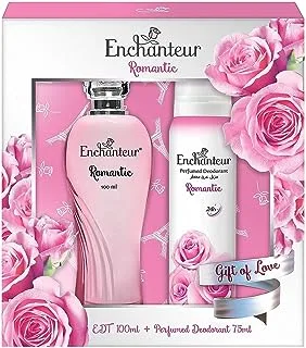 Enchanteur EDT & Perfumed Deodorant Giftpack- Romantic, gift of love, 100ml + 75ml