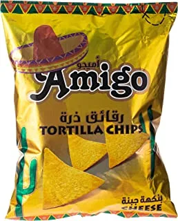 Amigo Cheese Flavor Tortilla Chips, 180 g, Yellow
