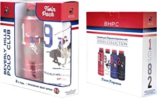 Beverly Hills Polo Club Sports Deodorant For Men (2 X 175Ml) Assorted