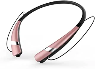 Bluetooth Neckband Headset,Flexible Neckstrap With Magnetic Earbuds And Vibration Answer Calls,Wireless Stereo Headset, Music Play 9 Hours, By Datazone, Pink Dz-Hv-960, Meduim