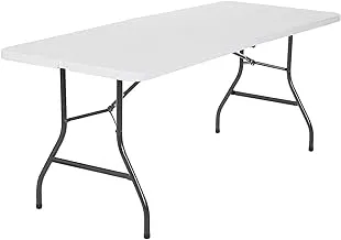 طاولة قابلة للطي من كلاس شديدة التحمل ، مثالية للحرف اليدوية ، والمناسبات الخارجية ، ومقبض مناسب للحمل ، 6 أقدام ، أبيض - CLDNBM09 ، 180 * 70 سم