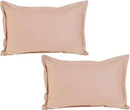 Kuber Industries Lining Design Cotton Pillow Cover- 18x28 Inch, Set of 2 (Peach)-HS43KUBMART26766, Standard