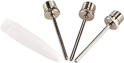 Joerex HIGH-CLASS SCREW BALL NEEDLE SET By Hirmoz - INCLUDING 3 PCS STEEL NEEDLE + 1 PLASTIC NEEDLE - For Basketball, Football Ball, Volleyball, Silver