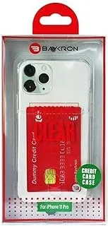 حافظة بطاقات ائتمان شفافة من Baykron IP11-PRO-CC-CL لهاتف Iphone 11 Pro