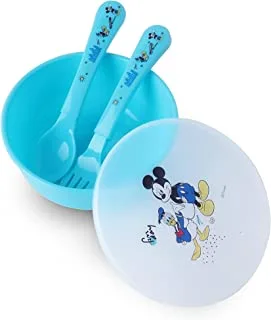 Disney Mickey Mouse Bowls with Spoon and Fork for Babies - Ultra-durable for Babies & Toddlers, Freezer Safe, 6+ months (Official Disney Product)