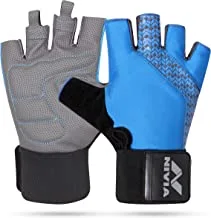 NIVIA Garnet Gym Gloves-(Grey/Blue) size-XL
