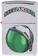 Zippo Lighter High Polished Chrome Saudi Arabia Soccer Ball