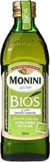 Monini BIO Extra Virgin Olive Oil, 500 ml, Green