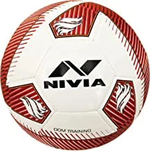 Nivia DOM06 Training ‎PU Football (White, Size 5) | Machine Stitched | 32 Panel | TPU top Layer | Soccer Ball | Butyl Bladder Core