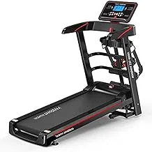 Marshal Fitness Home Use Deluxe Motorized Treadmill Exercise Machine Gym Equipment Treadmill with Massager and Dumbbell-Foldable-MFLA-131-4WAY