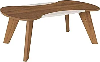 Artely Nicole Coffee Table, Pine Brown with Off White - W 91 cm x D 54 cm x H 38 cm