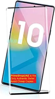 PrimeShopUAE - واقي شاشة من الزجاج المقوى عالي الدقة لهاتف Samsung Galaxy Note 10+ PLUS [مضاد للكسر] [مقاوم للخدش]