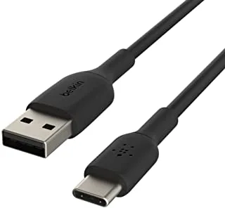 Belkin BoostCharge USB C charger cable, USB-C to USB-A cable, USB type C charging cable for iPhone 15, Samsung Galaxy S23, S23+, S23 Ultra, Pixel, iPad Pro, Nintendo Switch and more - 1m, Black