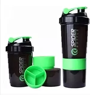Marshal Fitness Multicolor Shaker Bottles for Protein Mixes, Supplement Storage Containers, Leak Proof BPA Free Plastic, Portable and Travel Friendly for Workouts (Green)-Mf-0165