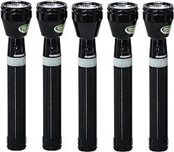 Olsenmark Rechargeable Led Flashlight, 5Pcs- Super Bright Cree-Xpe Led Torch Light - 1500 Distance Range - Powerful Torch For Camping, Hiking, Trekking, Outdoor.