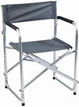 كرسي قماش قابل للطي للرحلات والتخييم بتصميم حديث وبسيط - رمادي / فضي ، كرسي قابل للطي