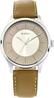 ساعة تيتان نيو إيكونومي بقرص رمادي أنالوج للرجال 1802SL09 / NN1802SL09