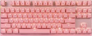 Motospeed Pink GK82 وضع مزدوج سلكي + 2.4G بلوتوث لوحة مفاتيح عربية لاسلكية مع 87 مفتاحًا （مفتاح أزرق وعربي）