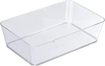 WENKO صينية تخزين حلوى شفافة عريضة - صينية حمام ، بوليسترين ، 22 × 6 × 14 سم ، شفافة