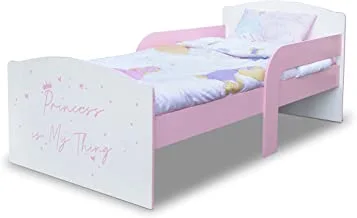 Disney Princess Kids/Teen Bed Durable MDF Wood Construction EASY to Assemble 2 Attached Guardrails for your Child's Safety Beautiful Finishing (Official Disney Product)
