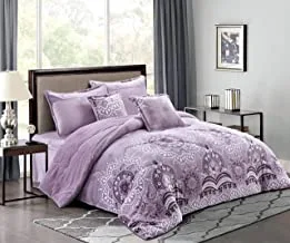 Cozy And Warm Winter Velvet Fur Comforter Set, Single Size (160 X 210 Cm) 4 Pcs Soft Bedding Set, Modern Floral Pattern, Mix4, Pink