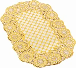 Royalford 6Pc Table Place Mat Set - PVC Non-Slip Dining Table Mats - Heat Resistant, Stain-Resistant & Easy to Clean Placemats - Stylish Home Decor Dinner Table Protector - 12x18 cm – Flower Design