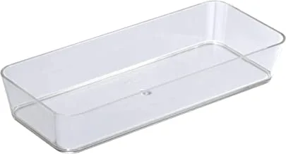 WENKO صينية تخزين حلوى شفافة رفيعة - صينية حمام ، بوليسترين ، 24 × 4 × 10 سم ، شفافة