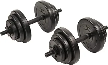 Sunny Health & Fitness Exercise Vinyl 40 Lb Dumbbell Set Hand Weights for Strength Training, Weight Loss, Workout Bench, Gym Equipment, and Home Workouts