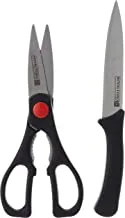 Royalford 2Pcs Utlity knife and Scisors, RF7857, BLACK