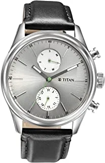 Titan Men Analogue Quartz Tan Leather Strap Watch - 1805Sl09