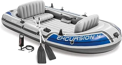 Intex 68324NP Excursion 4 Boat Set, 124-Inch x 65-Inch x 17-Inch Size, Light Grey