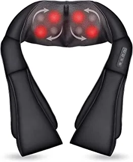 Marshal Fitness Back and Neck Massager with Heat Function, Deep Tissue Kneading Massager for Shoulder, Lower Back, Leg, Muscle Pain Relief, Use at Home-Mf-0422