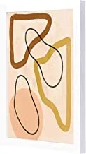 Lowha Abstract Mix Wooden Framed Wall Art Painting with White Frame, 23 cm Length x 33 cm Width x 2 cm Height
