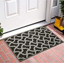 Kuber Industries Washable, Non Slip Velvet Doormat For Indoor (Grey)