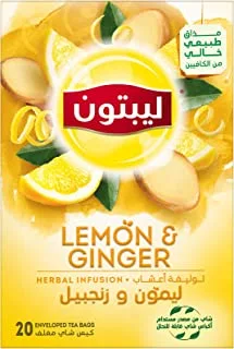 Lipton Herbal Infusions Lemon Ginger, 20 Teabags