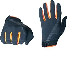 Mountain Gear Thin Touch Screen Gloves/Ice Silk Full Finger Gloves for Driving Orange & Black X Large