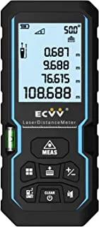 جهاز تحديد المدى ECVV ، مقياس المسافة ، مقبض محمول رقمي أداة قياس الليزر لقياس حجم المنطقة مع مستوى الفقاعة وشاشة LCD 4 خطوط