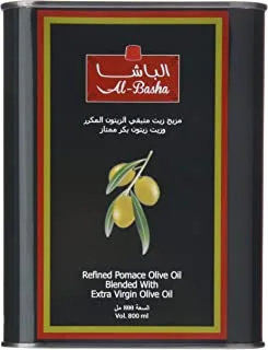 Al Basha Refined Pomace Blended With Extra Virgin Olive Oil, 800 Ml, Yellow