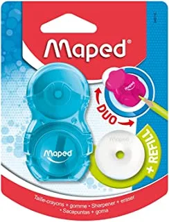 ممحاة ومبراة Maped Loopy Translucent Duo (ألوان متنوعة)